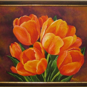 Narancs tulipánok - Meska.hu