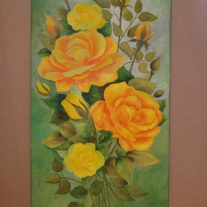 Sárga rózsák  , festmény - Meska.hu