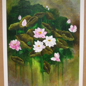 Titokzatos lótuszvirág , festmény - Meska.hu