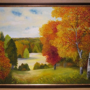 Egy szép őszi nap , Olajfestmény keretben - Meska.hu