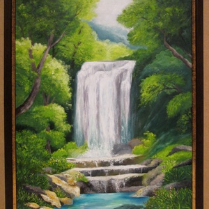 Az erdő mélyén, Olajfestmény keretben - Meska.hu