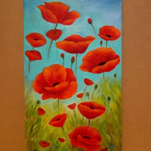 Pipacsok , Olajfestmény - Meska.hu