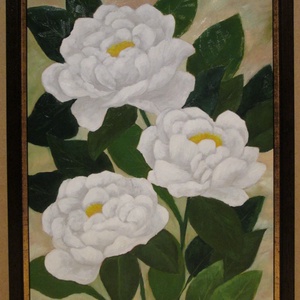 Bazsarózsák , Olajfestmény keretben, Művészet, Festmény, Olajfestmény, Festett tárgyak, Festészet, MESKA