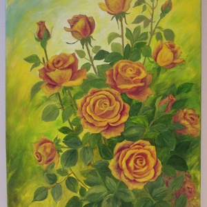 Rózsák a kertemből , Festmény - Meska.hu