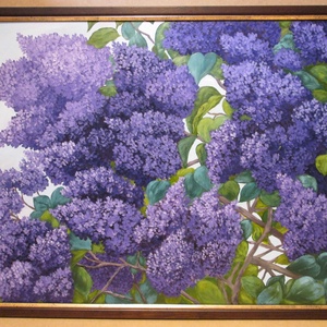 Lila Orgonák , Olajfestmény keretben, Művészet, Festmény, Olajfestmény, Festészet, Festett tárgyak, 
Eredeti, kézzel festett, szignózott , saját alkotás , "Lila Orgonák " című olajfestmény keretben.
..., MESKA