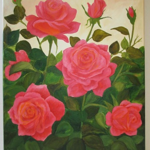 Rózsák tánca , Festmény, Művészet, Festmény, Akril, Festészet, Festett tárgyak, MESKA