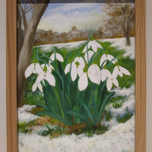 Tavasz , Festmény keretben, Művészet, Festmény, Akril, Festészet, Festett tárgyak, MESKA