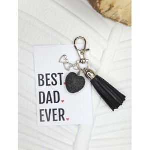Best. Dad. Ever. fekete lávakő kulcstartó, Táska & Tok, Kulcstartó & Táskadísz, Kulcstartó, , MESKA