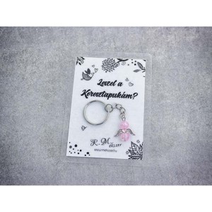 Leszel a Keresztapukám rózsaszín angyal medálos kulcstartó, Táska & Tok, Kulcstartó & Táskadísz, Kulcstartó, , MESKA