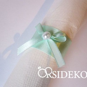 Szalvétagyűrű masnival és gyönggyel, Esküvő, Dekoráció, Tálalás, , MESKA