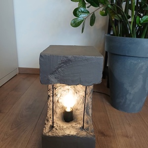 beton utánzatú lámpa - otthon & életmód - lámpa - asztali lámpa - Meska.hu