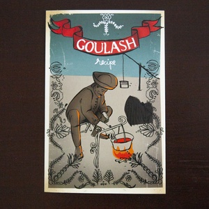 Goulash recept képeslap, Otthon & Életmód, Papír, írószer, Ajándékozás kellékei, Képeslap, üdvözlőlap, Fotó, grafika, rajz, illusztráció, MESKA