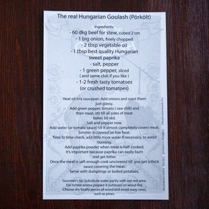Goulash recept képeslap - otthon & életmód - papír, írószer - ajándékozás kellékei - képeslap, üdvözlőlap - Meska.hu