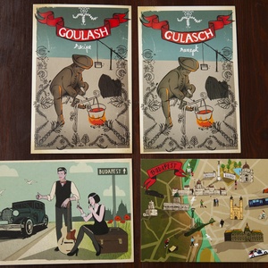 Budapest Kortárs grafika képeslap kollekció, Otthon & Életmód, Papír, írószer, Ajándékozás kellékei, Képeslap, üdvözlőlap, Fotó, grafika, rajz, illusztráció, MESKA