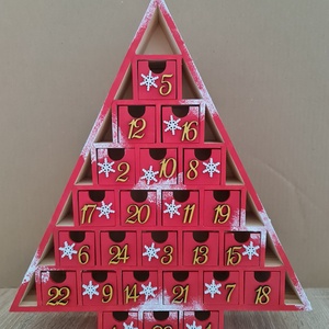 Kézzel festett fa adventi naptár - Meska.hu