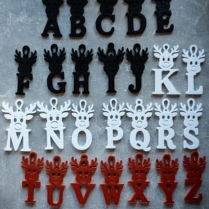 Karácsonyfadísz betű rénszarvas mintával - egyedi monogram, Karácsony, Karácsonyi lakásdekoráció, Karácsonyfadíszek, , MESKA