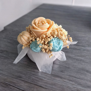 Elegáns rózsás szójaviasz gyertya - Meska.hu