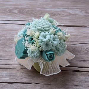 Türkiz Elegancia  Szójaviasz Virágbox - Meska.hu