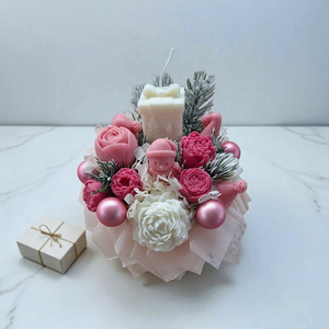 Rózsaszín Karácsonyi virág - karácsony - karácsonyi lakásdekoráció - karácsonyi lakásdíszek - Meska.hu