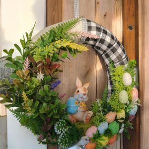 Húsvéti nyuszis kopogtató - ünnepi díszek, dekorációk - húsvéti díszek és dekorációk - húsvéti ajtódísz, kopogtató - Meska.hu