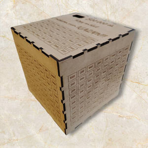 Egyedi fa pénzgyüjtő kocka - Meska.hu