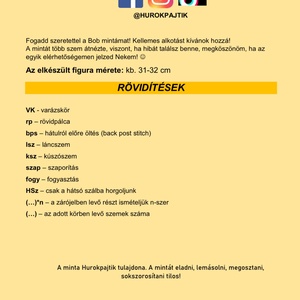 PDF Bob horgolás minta  - diy (csináld magad) - szabásminta, útmutató - horgolási minta - Meska.hu