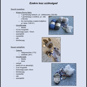 PDF Szundi-Nyuszi és csörgő horgolás minta  - diy (csináld magad) - szabásminta, útmutató - horgolási minta - Meska.hu