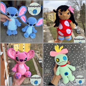 Lilo és Stitch karakterek (horgolt), Játék & Sport, Plüssállat & Játékfigura, Plüss mesefigurák, Horgolás, Hímzés, MESKA