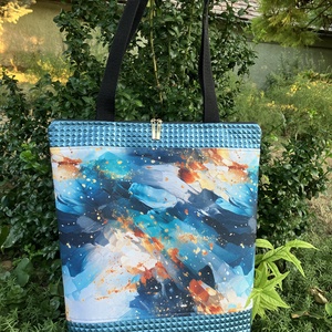 Egyedi absztrakt mintás metál bőr válltáska, Táska & Tok, Kézitáska & válltáska, Válltáska, Bőrművesség, Varrás, MESKA