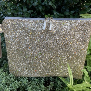 Egyedi arany flitteres party neszesszer/ sminktáska, Táska & Tok, Neszesszer, Varrás, Bőrművesség, MESKA