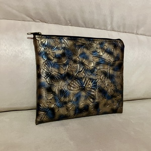 Kék-arany neszesszer/ tároló szitakötő és lepke mintával - táska & tok - neszesszer - Meska.hu