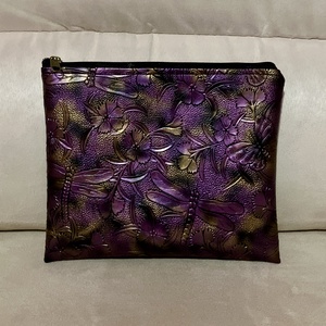 Lila-arany neszesszer/ tároló szitakötő és lepke mintával - táska & tok - neszesszer - Meska.hu