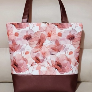 Egyedi rózsaszín akvarell virágos válltáska , Táska & Tok, Kézitáska & válltáska, Válltáska, Bőrművesség, MESKA