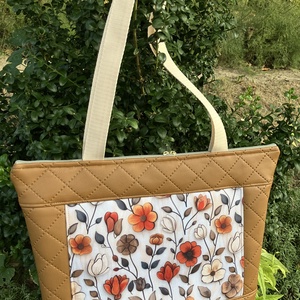 Egyedi barna virág mintás válltáska  - táska & tok - kézitáska & válltáska - válltáska - Meska.hu