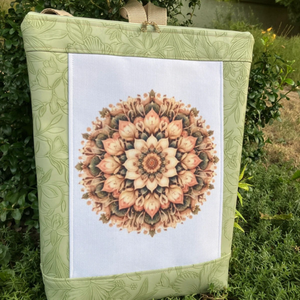 Egyedi zöld mandala mintás műbőr hátitáska  - táska & tok - hátizsák - hátizsák - Meska.hu