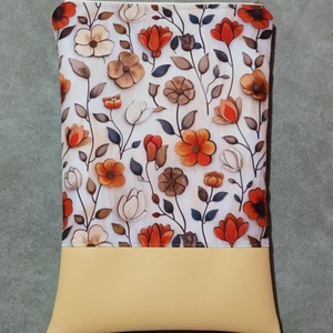 Egyedi bézs virág mintás könyvtok/ e-book/ tablet tok - Meska.hu