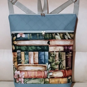 Egyedi könyv mintás műbőr hátitáska , Táska & Tok, Hátizsák, Hátizsák, Bőrművesség, MESKA