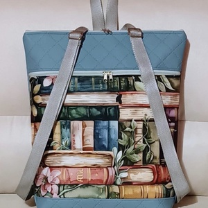 Egyedi könyv mintás műbőr hátitáska  - táska & tok - hátizsák - hátizsák - Meska.hu