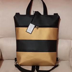 Egyedi fekete-arany műbőr többfunkciós/ variálható táska   - táska & tok - variálható táska - Meska.hu