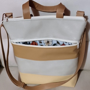 Egyedi barna-bézs többfunkciós/ variálható táska   - táska & tok - variálható táska - Meska.hu