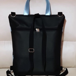 Egyedi fekete-kék műbőr többfunkciós/ variálható táska   - táska & tok - variálható táska - Meska.hu