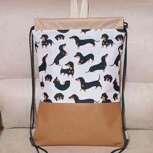 Egyedi barna tacsis vízálló hátizsák, Táska & Tok, Hátizsák, Hátizsák, Varrás, Bőrművesség, MESKA