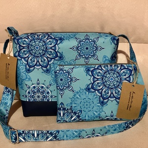 Egyedi kék mandala crossbody táska - Meska.hu