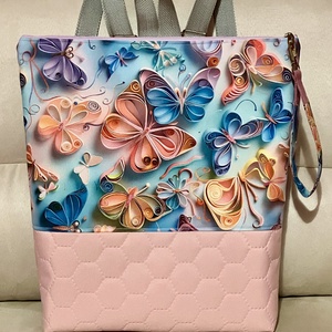 Egyedi lepkés hátitáska kulcstartóval, Táska & Tok, Hátizsák, Hátizsák, Varrás, Bőrművesség, MESKA