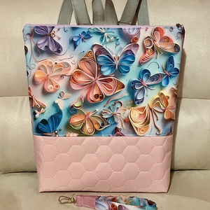 Egyedi lepkés hátitáska kulcstartóval - táska & tok - hátizsák - hátizsák - Meska.hu