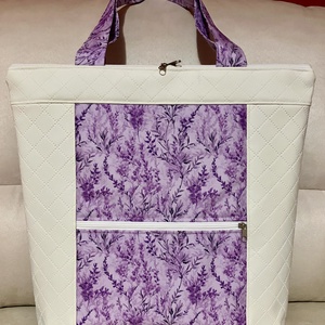 Egyedi fehér levendula mintás válltáska  - Meska.hu