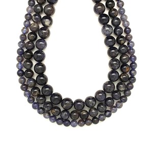 Iolit golyó 6-7mm  ékszerkészítő alapanyag (füzér), Kellékek & szerszámok, Ásvány alapanyag, Ásványfüzér, , MESKA