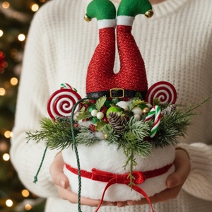 Világító manópopós karácsonyi dekoráció - karácsony - karácsonyi lakásdekoráció - ünnepi asztaldekoráció - Meska.hu