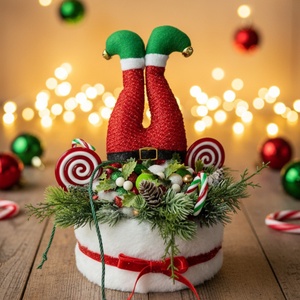 Világító manópopós karácsonyi dekoráció - karácsony - karácsonyi lakásdekoráció - ünnepi asztaldekoráció - Meska.hu