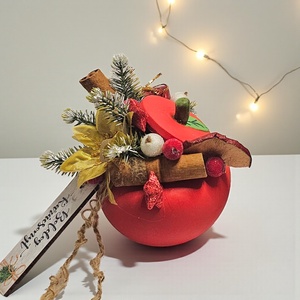 Karácsonyi Alma Kaspó - karácsony - adventi díszek - adventi asztaldísz - Meska.hu